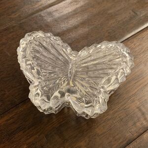 Clear Glass Butterfly Trinket Box